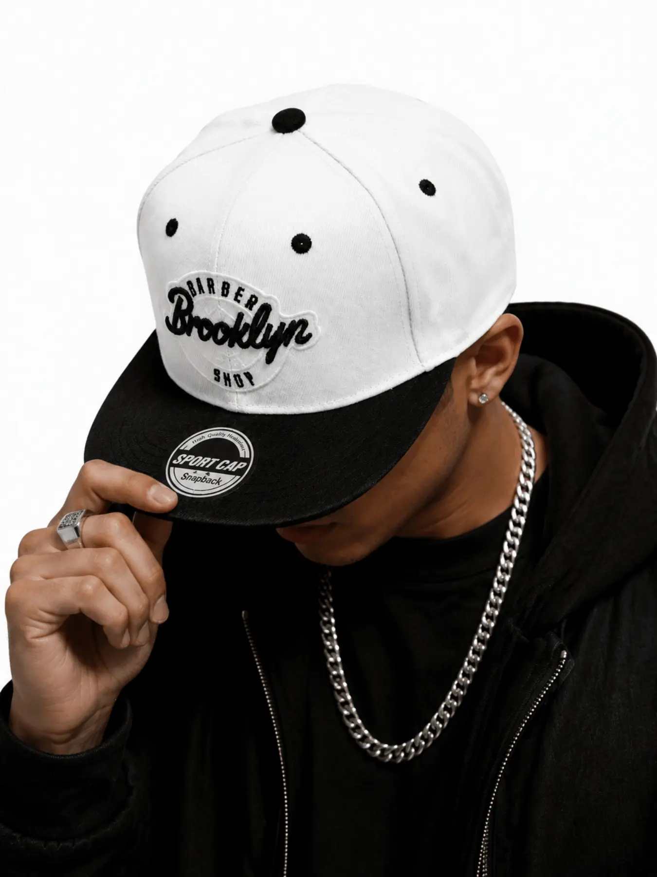 Brooklyn Embroidered Snapback Baseball Cap Hip Hop Streetwear Black White Curved Brim High Quality Hat Unisex Skateboard Fashion Cap Fitted Snapback Hats