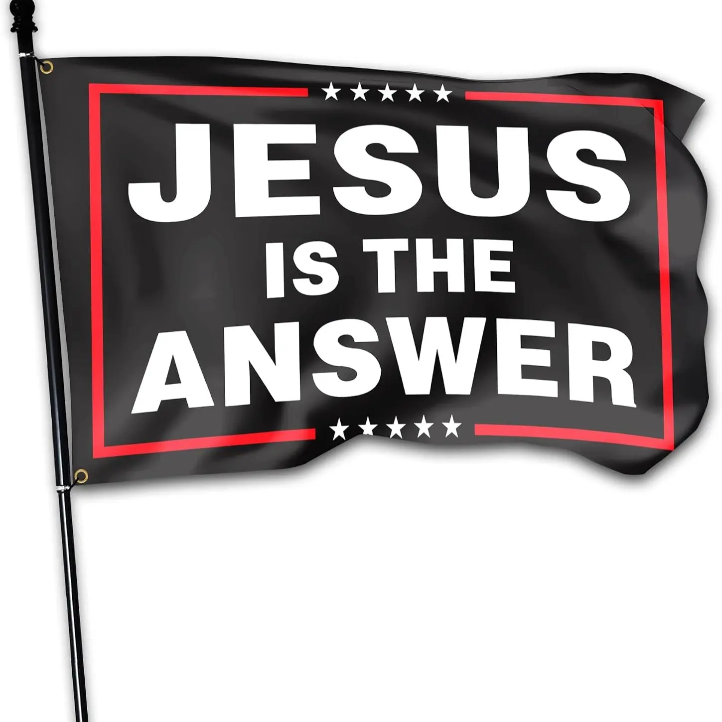 2D Flat Banner 1pc, Jesus Is the Answer Flag, Outdoor Flag, Dual-Sided Mirror Print, Ideal for Dorms, House Courtyard, Indoor Decor