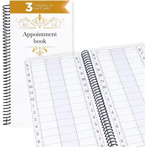 Appointment Book Undated 2023-2024 Schedule Reservation - 3 Columns 200 Page Appt Book Organizer with Pen Holder - Hourly Weekly Planner Daily Scheduler (3 Columns)