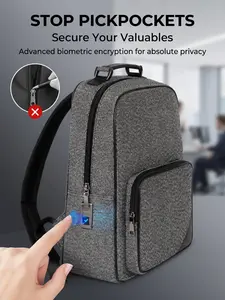 Kevlar Fiber Cut-Resistant Backpack, Smart Fingerprint Unlock in 0.5 Seconds, Business Commute Anti-Theft Bag, Laptop Shoulder Bag
