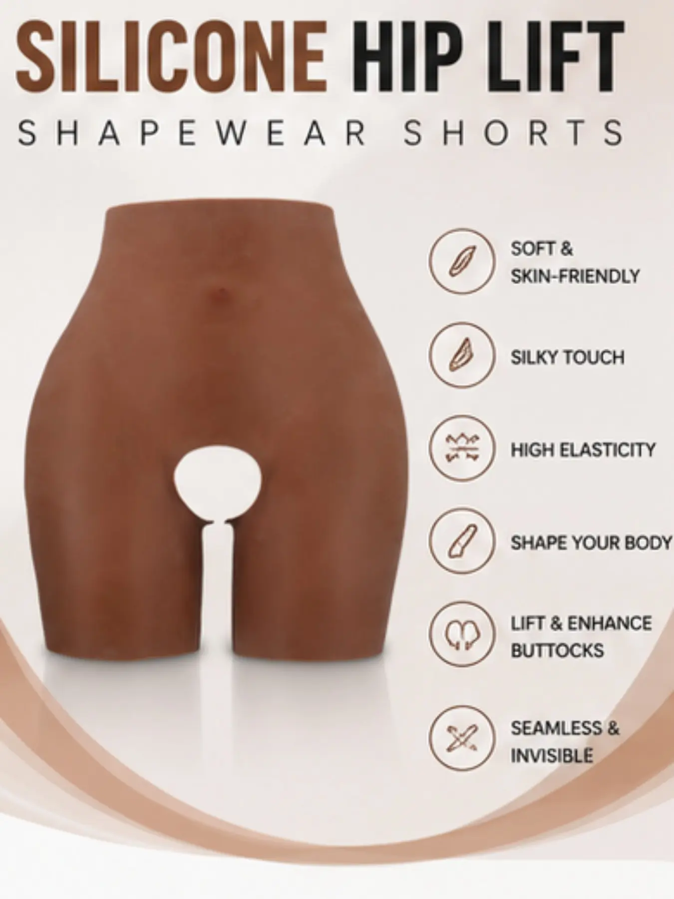 European and American Silicone Butt Lifter Shorts, Thickened Fake Bottoms, Outdoor Sports Sun Protection, Unisex Invisible Innerwear, All Seasons Use