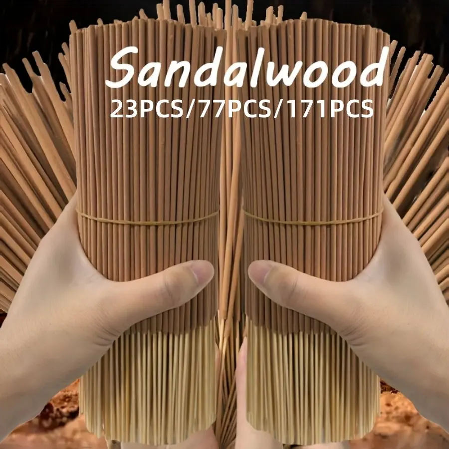 23/77/171Pcs Sandalwood Incense Stick Sandalwood Oil Stick -45 minute burning time, artificial wooden summer fragrance suitable for home, camping, yard, swimming pool and outdoor activities - air purification and relaxation, holiday decoration