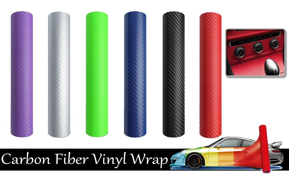 THE WELL KEPT 3D Carbon Fiber Vinyl Car DIY Wrap Sheet Roll Film Sticker Decal - Red Color 127X30cm 50"X11.8" (Red)
