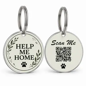 Qr Pet Identification Tag with Address, Phone Number, Location Info, Email Reminder Function, Secure and Convenient Pet Tracking Solution