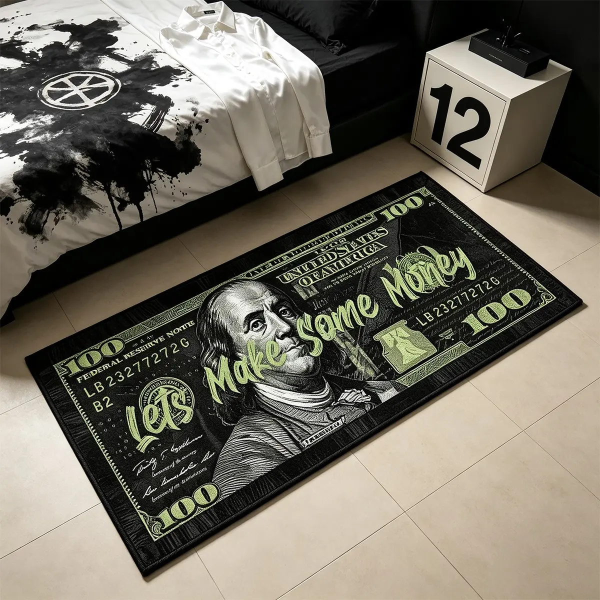 1 Piece Dollar Rug, Bedroom Bedside Mat, Non-Slip Carpet, Long Strip Rug, Rectangular Rug, American Vintage Home Decor Rug, Holiday Gift
