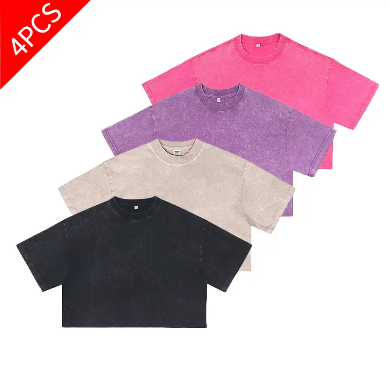 Women’s Comfortable Washed Cropped T-Shirt - Oversized Boxy Vintage Top for Streetwear, Summer Day Outfits | Sports & Outdoor Clothes