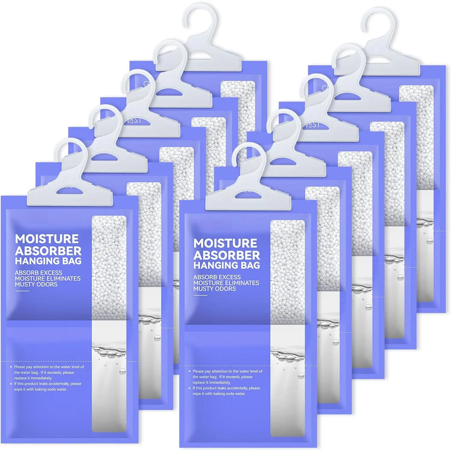 Moisture Absorbers Packets 10 Pack, Dehumidifier Bags for Closet, Unscented Hanging Humidity Absorber in Wardrobes, Bedrooms, Bathrooms(Net Wt.230g/Pack)