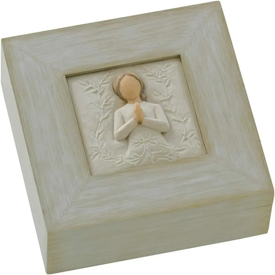 a , a prayer Memory Box, May you find strength, beauty and peace each day, Sculpted Angel, Message of Love & Friendship For , , Notes, Change, Rosary, Sculpted Memory Box