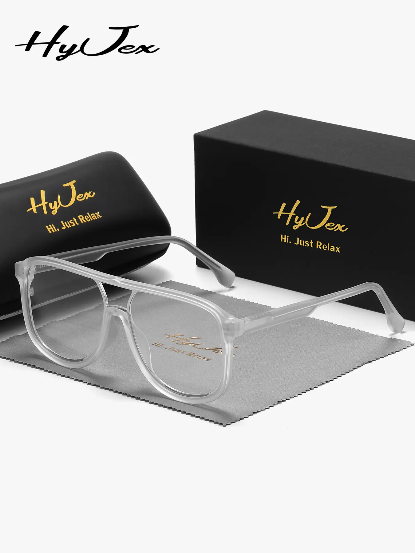 HyJex 1 Piece Unisex Lightness Full Frame Plaon Glasses Enhance One's Temperament Frog Frame Plaon Glasses