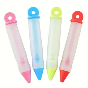 4-Head Silicone Piping Nozzles Cookie Cake Writing Pens Chocolate Jam Cream Pens Home Baking Painting Tools