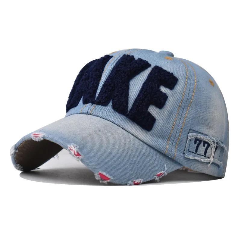 Man And Women TAKE Denim Baseball Caps Washed With Large Embroidery Denim Duckbill Caps Simple Versatile Street Outdoor Hats B60