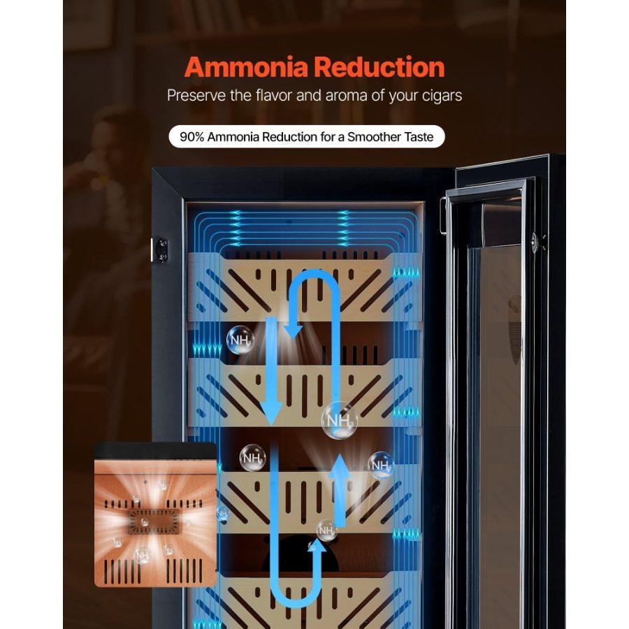 VEVOR Electric Humidor, 105L, 1000 Counts Electric Cigar Humidor Cabinet with Compressor Cooling, Constant Humidity Temperature Control, Spanish Cedar Wood Shelves Drawers, 4 Layers, for Household