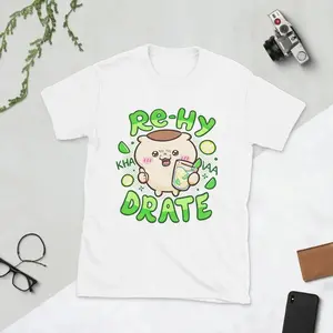 Kurimanju Hydrate Chiikawas Kawaii T Shirts Men Cotton Awesome T-Shirt Crewneck  Tee Shirt Short Sleeve Clothes Printed