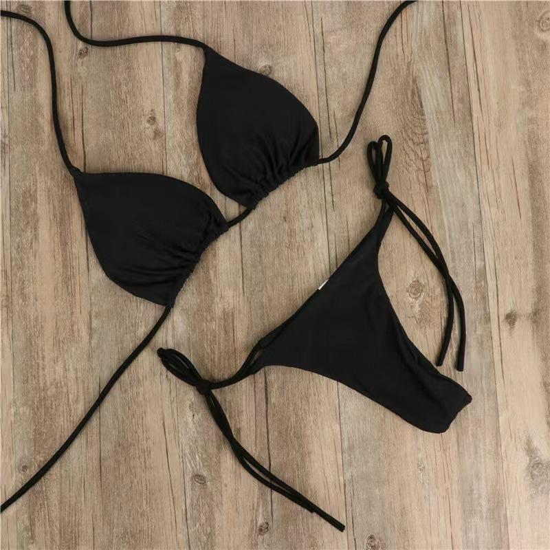 Women’s Sexy Lace-Up Bikini - 3-Piece Adjustable Push-Up Swimsuit