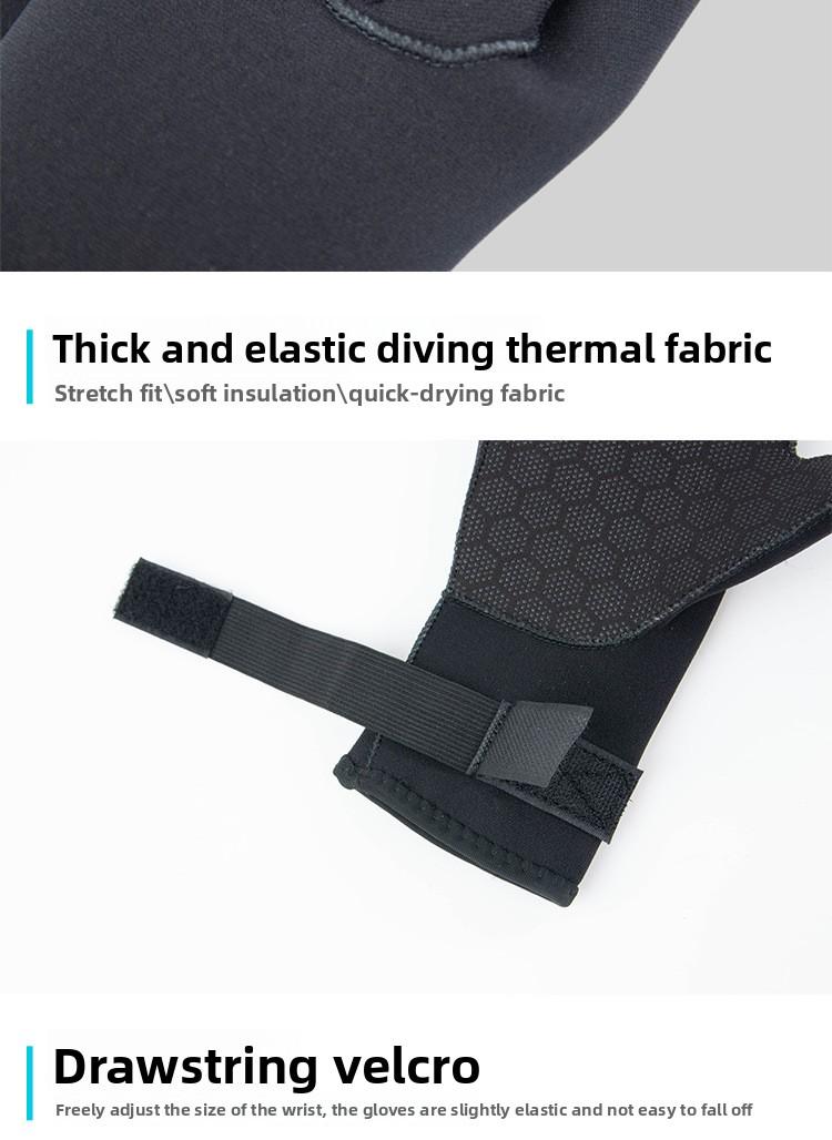 3Mm black diving gloves Epoxy non-slip and anti-wear fishing cycling gloves catch fish