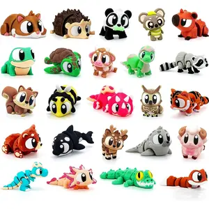 24 PCS Large 3D Printed Animals Toys, 3D Printed Figurines Set - Movable Joints Figurines Set for Adults, Home Office Desk Pets & Display, Goodie Bag Stuffers, Party Favors 3D Toys for Boys Girlsfidget toys