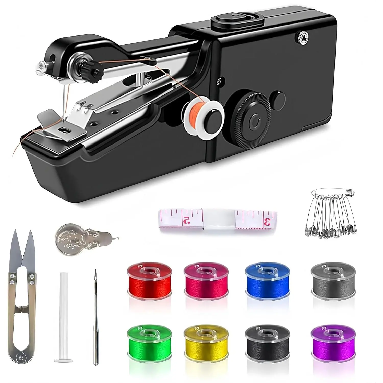 Handheld Sewing Machine,Sewing Machines for Beginners,Portable Electric Mini and Samll Hand Held Kit for Adults Included Mannual and Accessories,Sewing Hem Quick Stitching (Black)