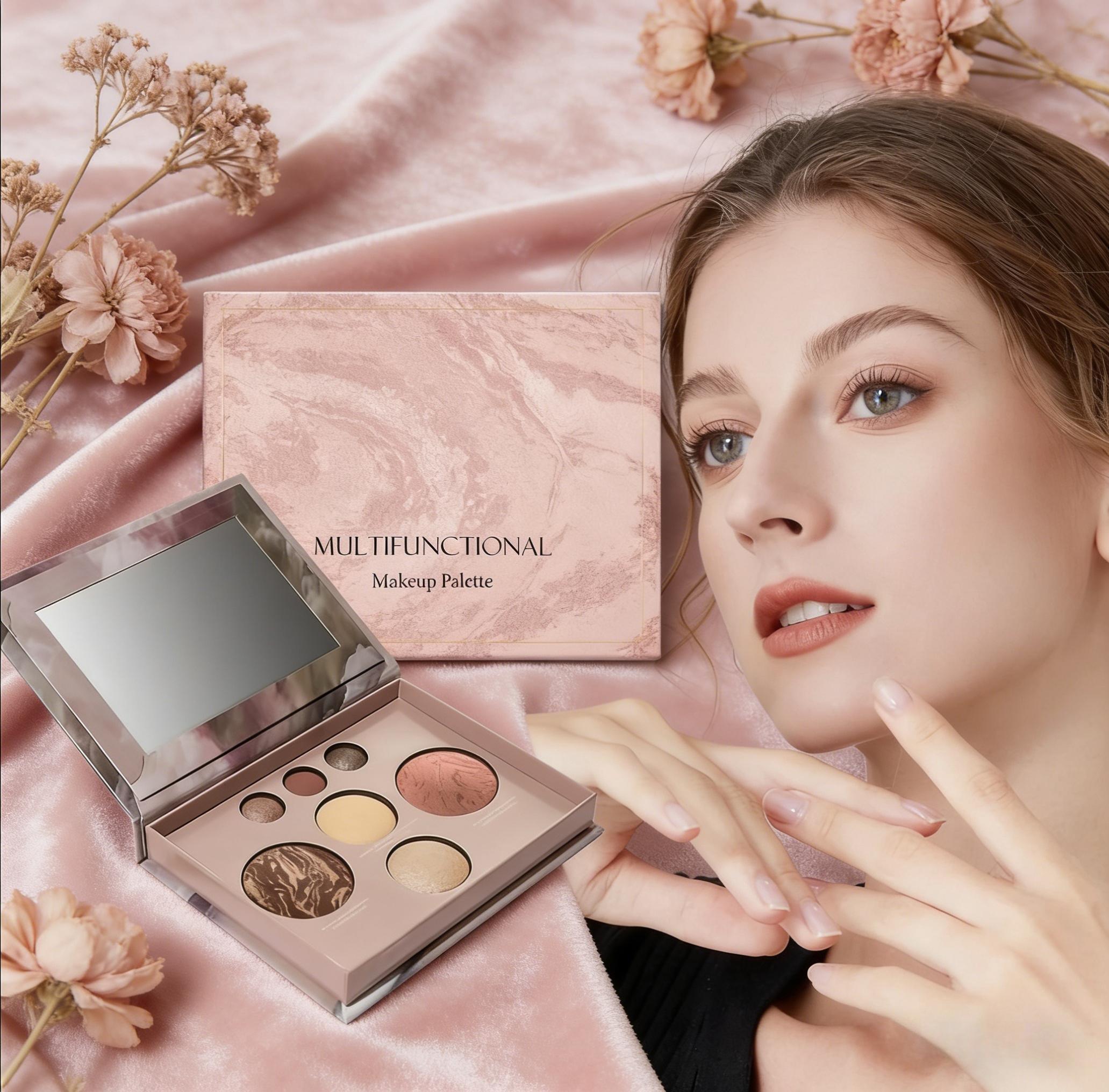 AMZ Multi-Functional Makeup Palette, Face Time Palette, Includes Eyeshadow,  Blush, Highlighter & Bronzer, Portable for Daily Use, Ideal Gift for Festivals/Christmas/Valentine’s, Suitable for Makeup Artists, Daily Makeup Users & Stage Makeup