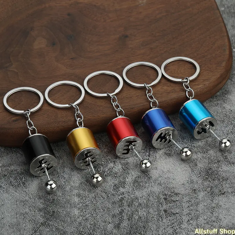 Stainless Steel Gear Shift Keychain for Car Enthusiasts, Operable Fidget Spinner Toy, Unisex Automotive Accessory, Keychains