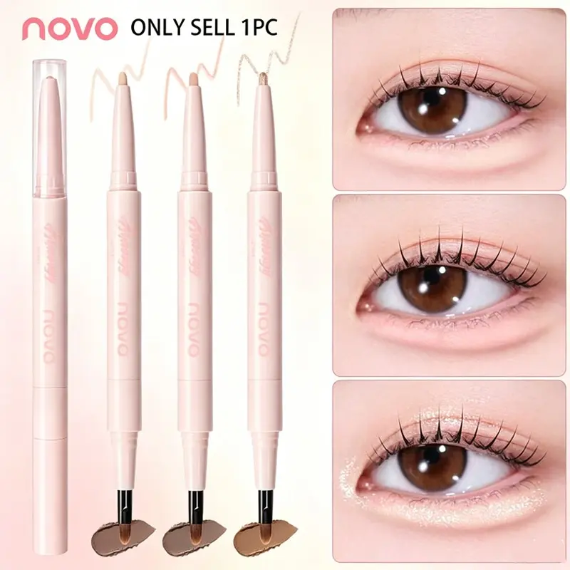 NOVO Dual End Under Eye Brightener Pencil 2 In 1 Matte Shadow & Shimmer Highlighter Waterproof Smudge Proof Eye Makeup For Beginners