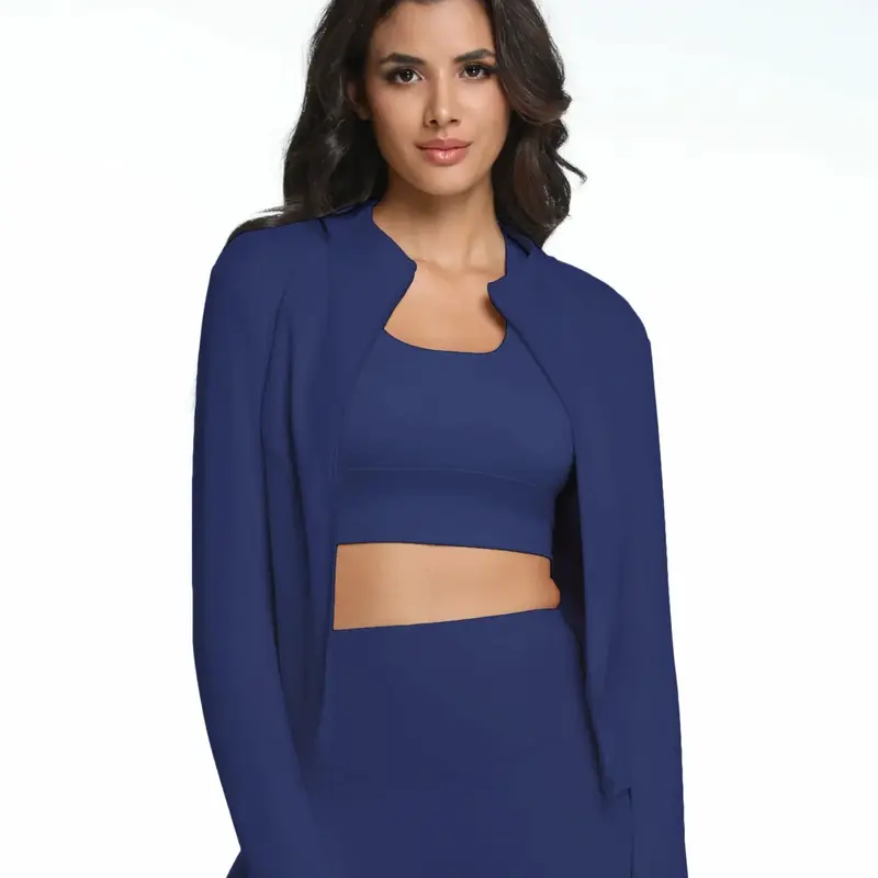 Women's sports jacket, Workout Jackets, Activewear, Athleisure wear, Sports outerwear, Athletic outerwear, with full zip and thumbholes, for running, yoga, workouts, cycling, Lightweight, figure-flattering long-sleeved fitted fitness wear