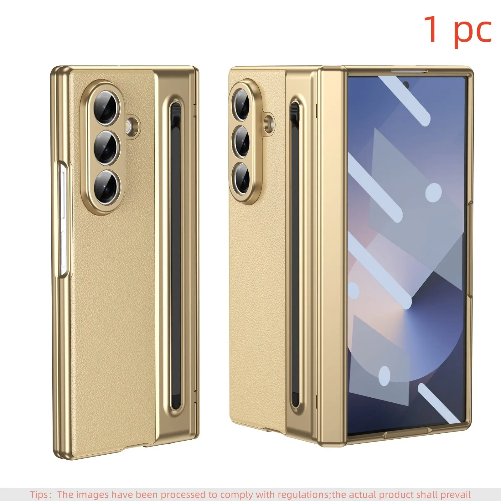 High-end synthetic leather phone case compatible with Samsung Galaxy Z Fold8 Ultra/7/6/5/4/3, includes tempered glass screen protector, stylus pen, middle hinge cover, and integrated case and screen protector, featuring anti-slip and shockproof properties