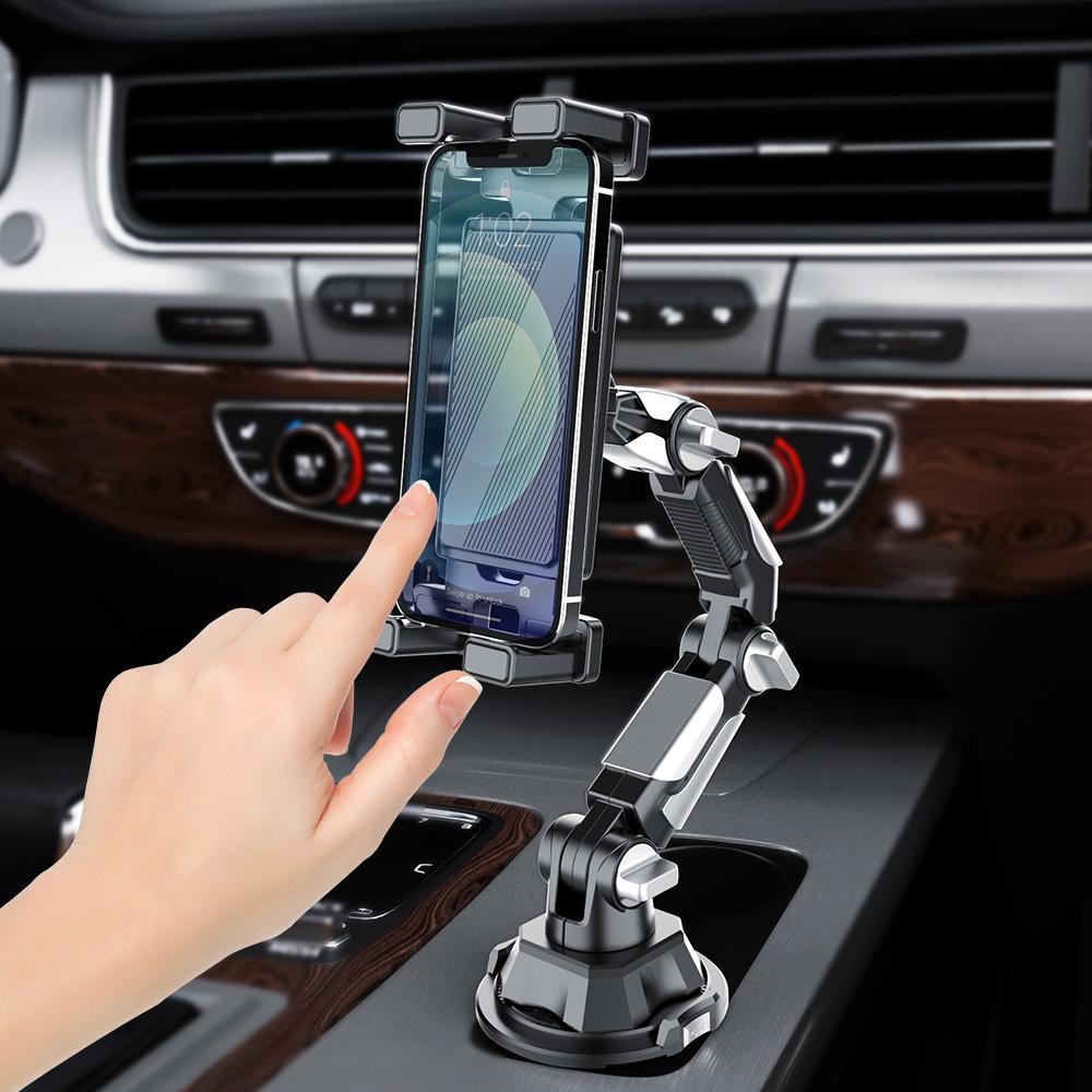 Car Cup Holder Phone Mount, Universal Tablet and Smartphone Holder with Long Adjustable Arm for Vehicles, Convenient Accessory for Driving, Cell Phone Car Mount