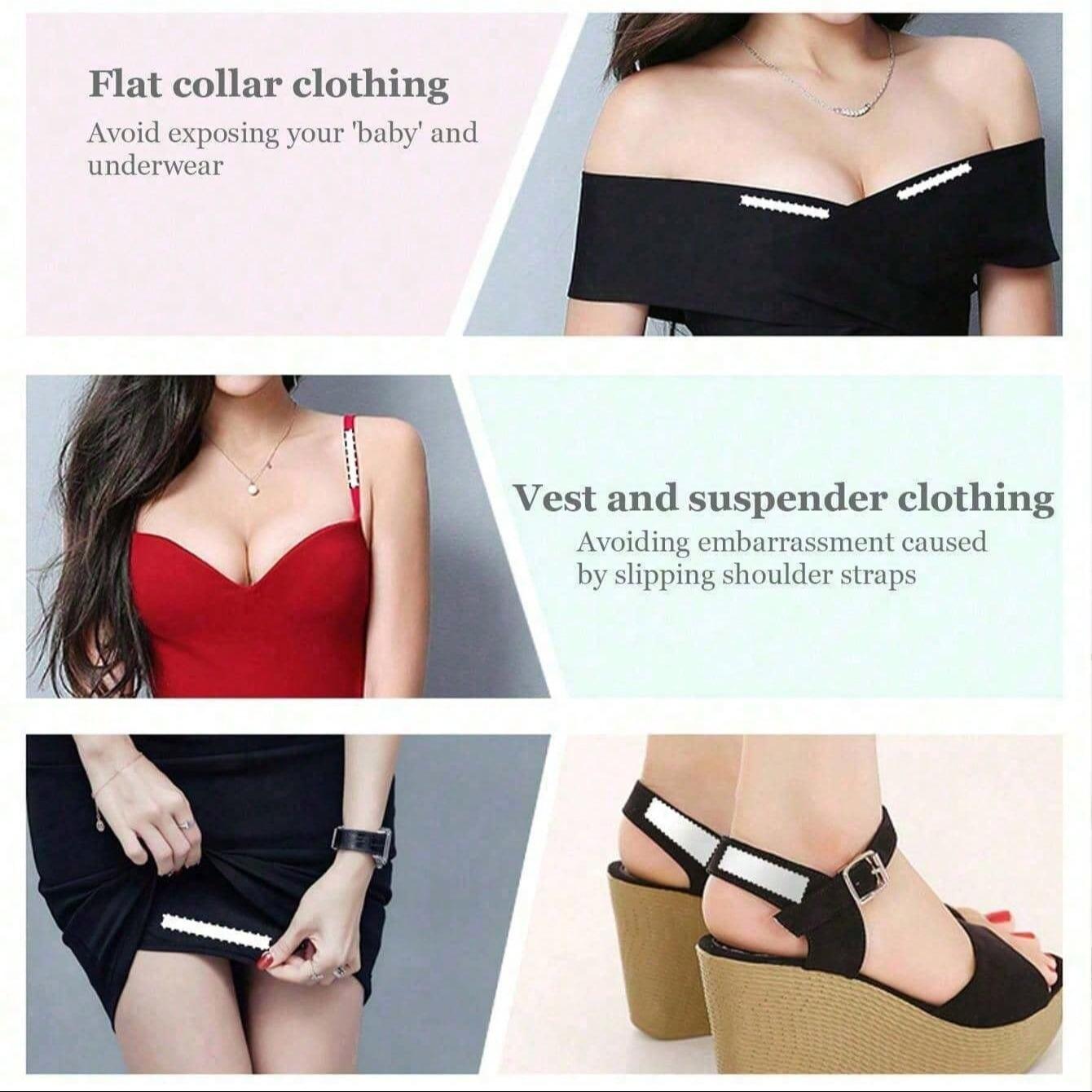 36/108 Sheets Creative Transparent Double-Sided Tape, Ideal for Women Clothing Dresses Invisible Fixing Strips, Seamless Invisible Tape, Fashion Accessory