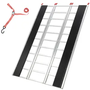 Tri-Fold Aluminum Loading Ramp – 77" x 54" x 1.5" – 1,500 lbs Capacity – Heavy Duty Collapsible Ramp for Pickup Trucks, ATV, UTV, Motorcycle, Lawn Mower, Tractor – Non-Slip Silver