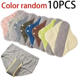 4/10 Pack Washable Reusable Panty Liners - Soft Cotton Non-Slip Underwear Pads for Adult Urine Leakage & Menstrual Use