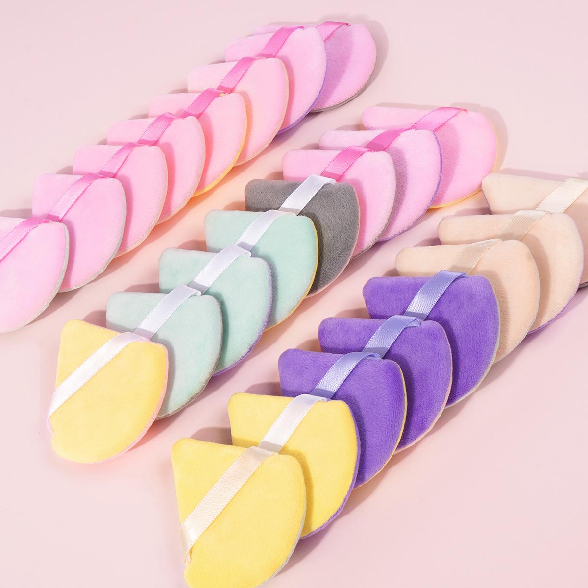 Mixed Color Triangle Powder Puff, 24pcs/set Soft Velvet Blender Puff for Liquid Foundation Cream Loose Powder, Cosmetics Blending Makeup Tool for Beauty, Blending Beauty Sponge