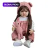 55cm 22inch Full Body Vinyl Reborn Baby Doll Lifelike Princess Newborn Bebe Toddler Girl Lovely Birthday Gift Toy with Long Brown Hair #GLOBAL PICKS