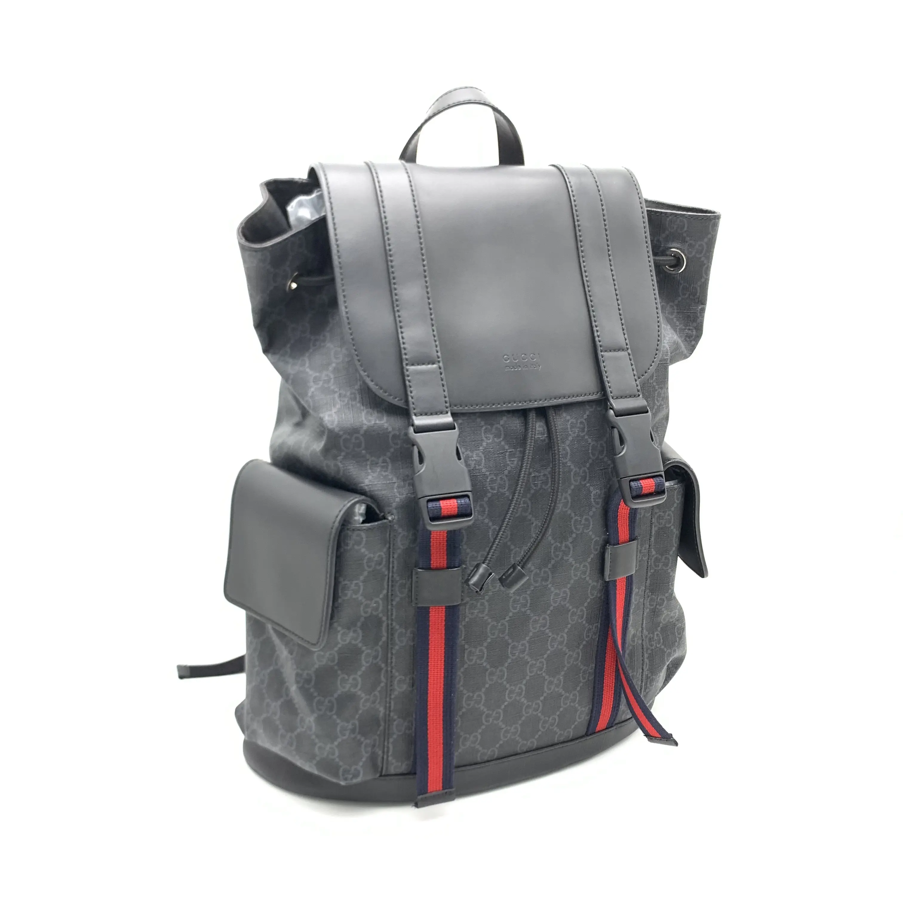 Pre-owned Gucci Black Monogram Backpack/10022541 Fashionable, Trendy, Versatile, Minimalist Style