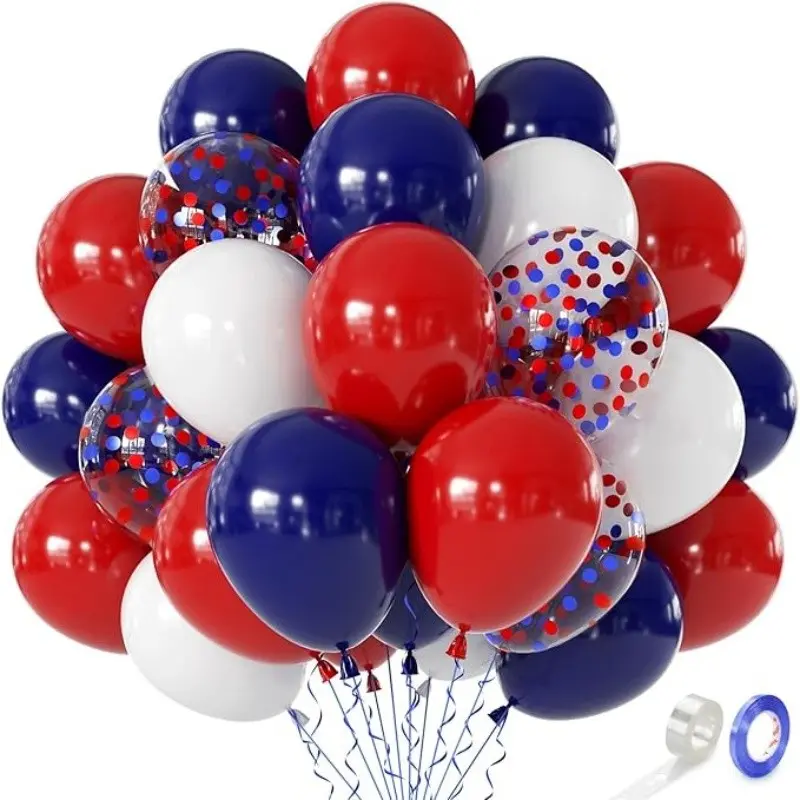59pcs Balloon Set, Matte, Night Blue, Multicolor Confetti, Latex Balloons with Ribbon, Balloon Decoration, Perfect for Parties and Events