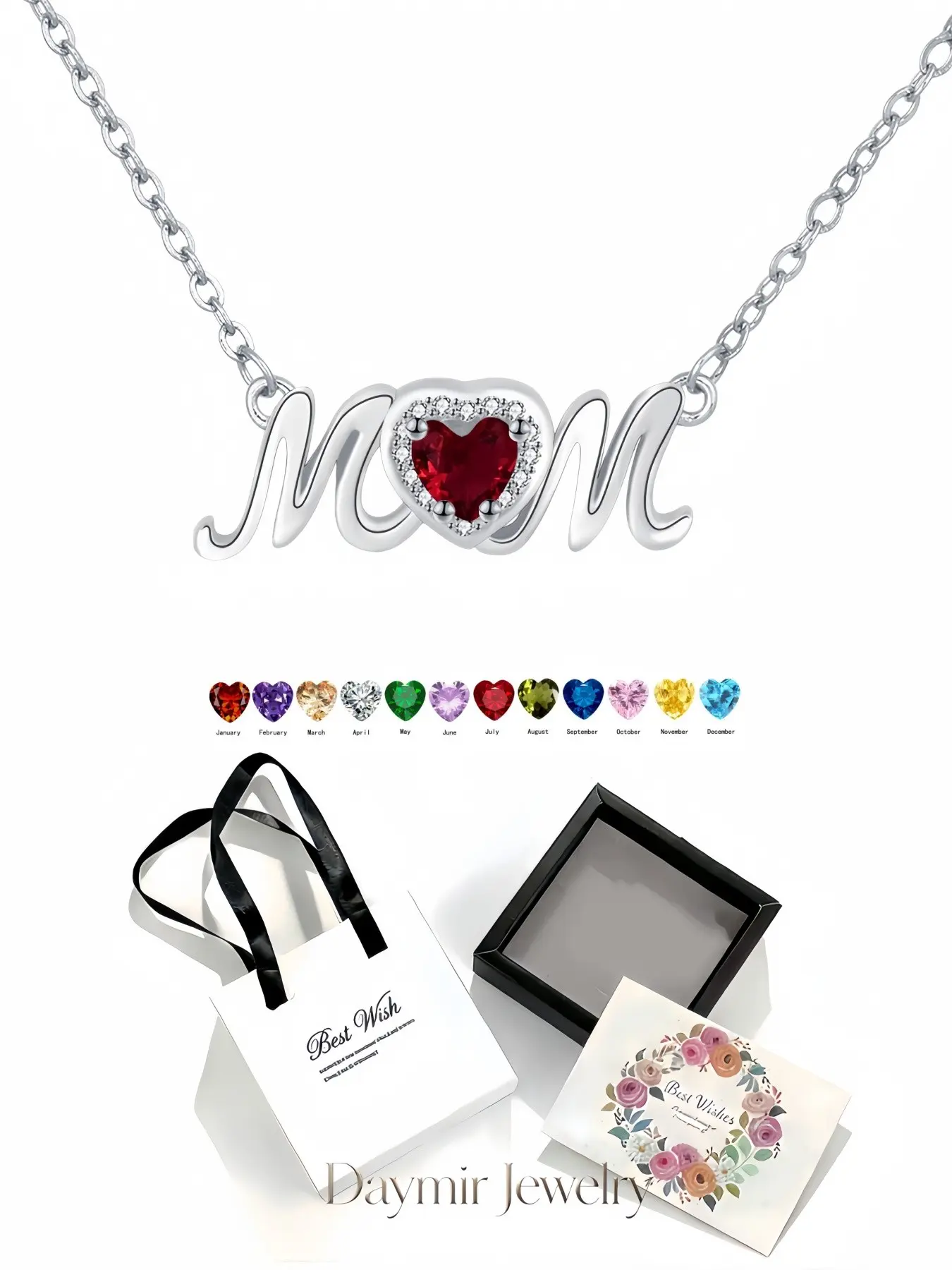 "Love Hidden In Names" dopamine niche MOM light luxury premium gem necklace, matched with exquisite drawer jewelry gift box for women. Perfect gift for birthdays, Mother’s Day, Valentine’s Day, Christmas and anniversaries.