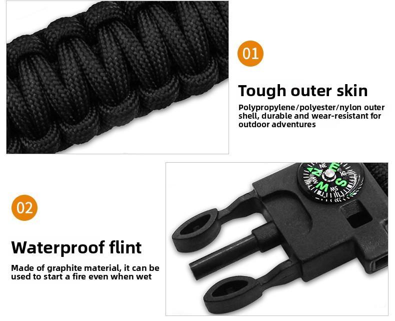 Paracord bracelet survival bracelet multifunctional five-in-one outdoor paracord camping adventure seven-core wristband Paracord bracelet survival bracelet multifunctional five-in-one outdoor paracord camping adventure seven-core wristband