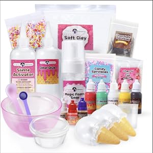 SUNDAY MIRTH Original Stationery DIY Ice Cream Slime Kit for Girls, Amazing Ice Cream Slime Making Kit to Make Butter Cloud & Foam Slimes, Fun Easter Present, 10 Year Old Girl Birthday Gifts & Toys for Girls 8-10