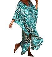 Kaftan Dresses for Women Plus Size Bathing Suit Cover up Vneck Batwing Dress Loose fit Moroccan Caftan mumu Dresses Kaftan Dresses for Women Plus Size Bathing Suit Cover up Vneck Batwing Dress Loose fit Moroccan Caftan mumu Dresses