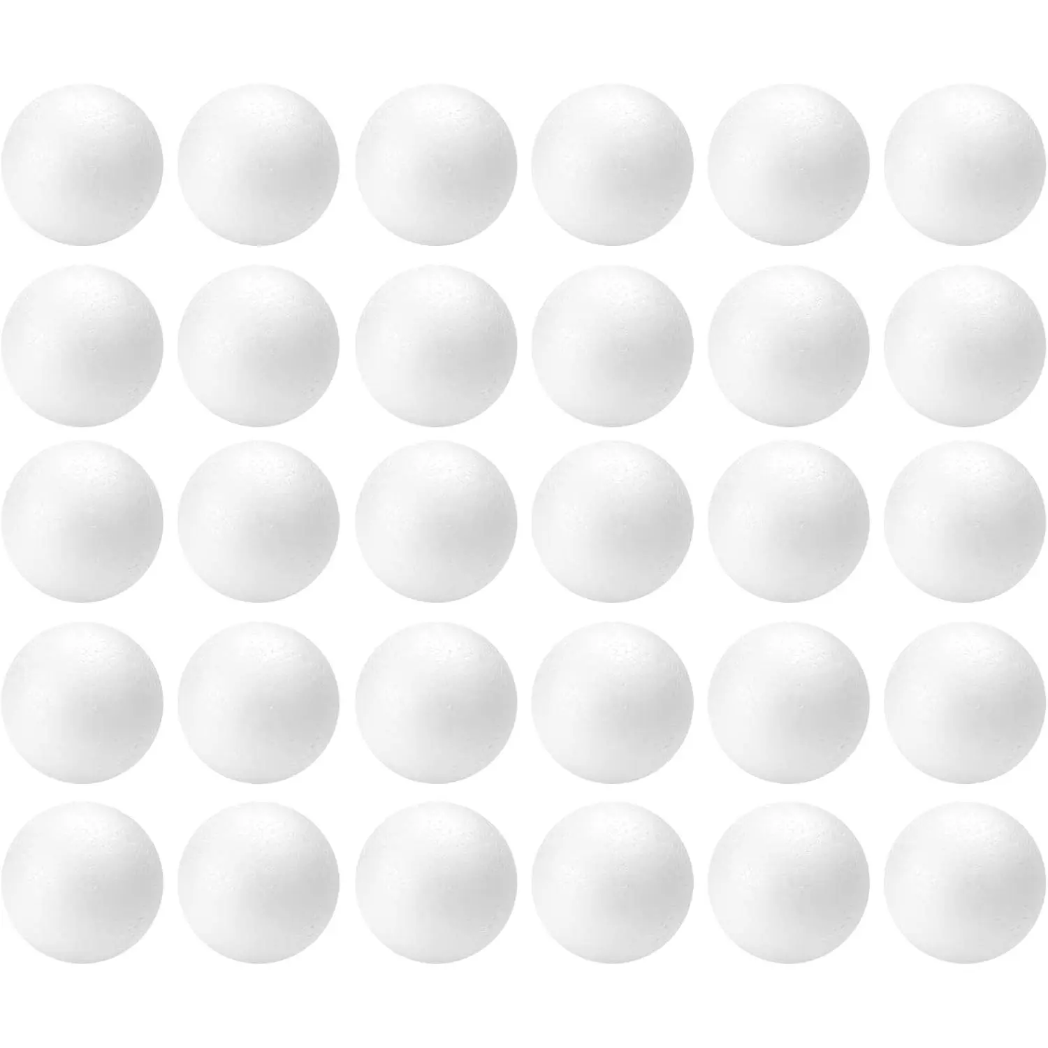 3 Inches Diameter Smooth Premium Polystyrene Craft Foam Balls, White 30 Pieces, for DIY Arts and Crafts, Decoration, Household and School Projects