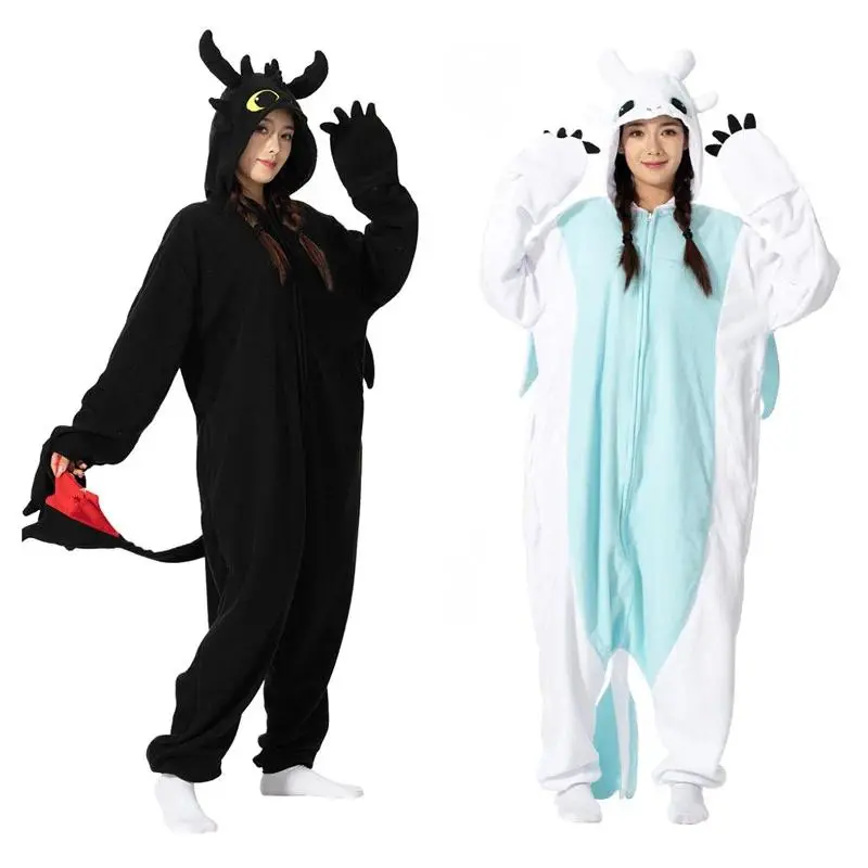 Animal Kigurumi Costume Halloween Onesie Toothless For Women Men Adult Kids Pyjamas Cartoon Pajama Cosplay Party Homewear