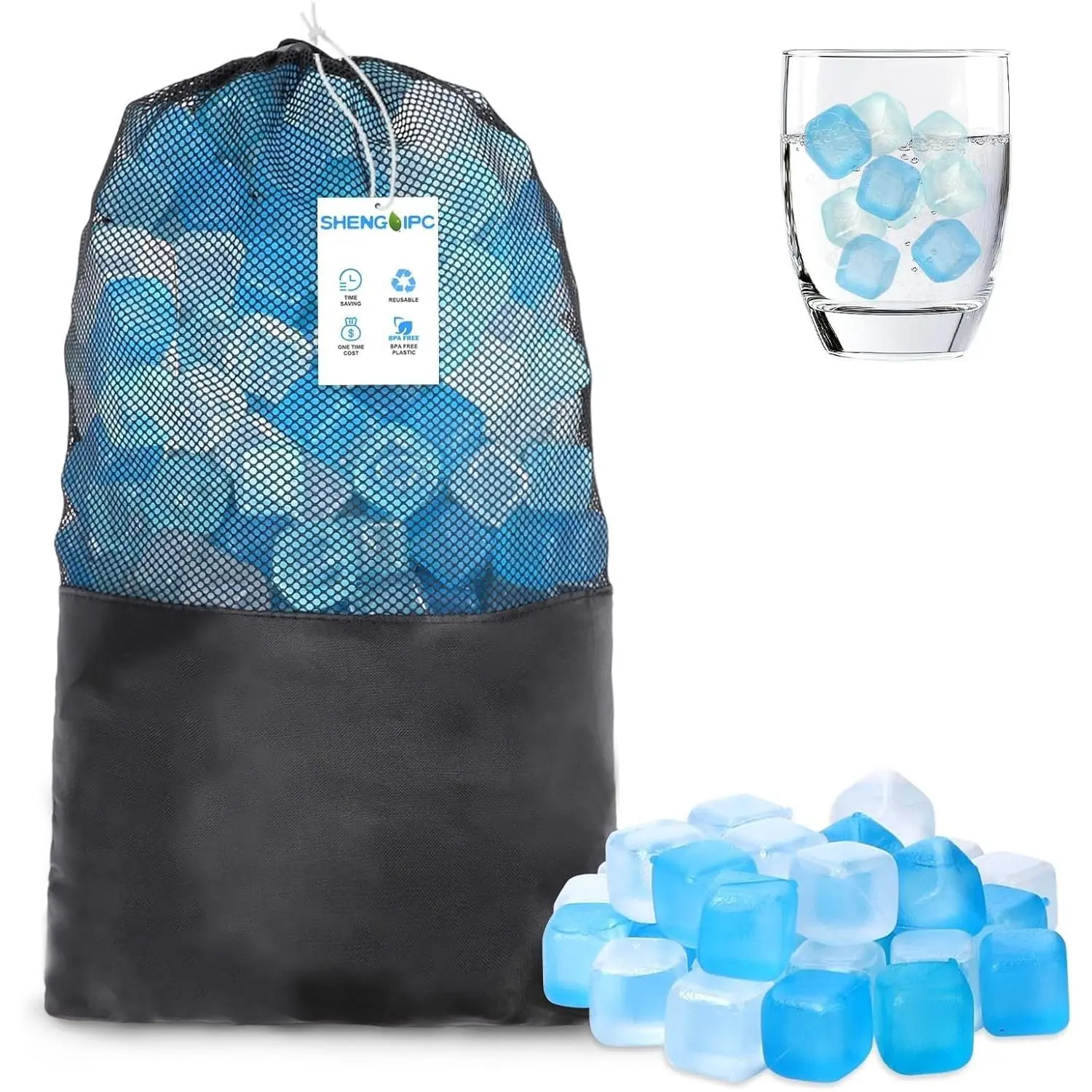 360 Pack Reusable Refreezable BPA Free Plastic Ice Cubes No Diluting for Drinks Party Bars Ice Bath Camping