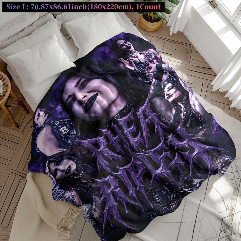 Rhea Ripley Wrestler Metal Theme Blanket, Modern Flannel Throw for Sofa Bed Chair, Cool Decor for Wrestling Music Fans