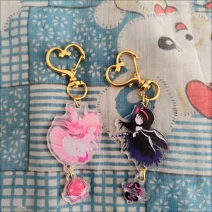 NEW Anime Kaname Madoka Akemi Homura Puella Magi Madoka Magica Acrylic Keychain Backpack Pendant Car Keyring Carve Birthday Gift