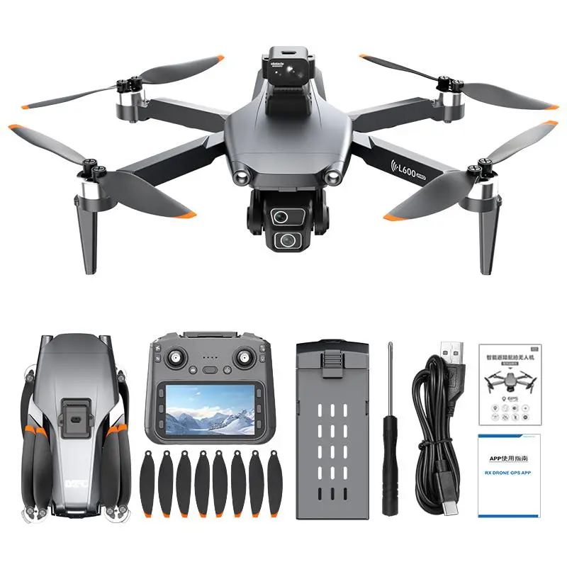 8K HD GPS Positioning FPV Camera Drone Foldable RC Quadcopter, Built-in Screen Remote Transmitter, Low Noise Brushless Motors, Dual Batteries Long Flight Time, Perfect Birthday Gift for Drone Starters