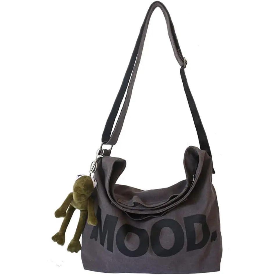 Canvas Messenger  Bag Alt Emo Crossbody Bag Goth Punk  Satchels Harajuku Grunge Handbag