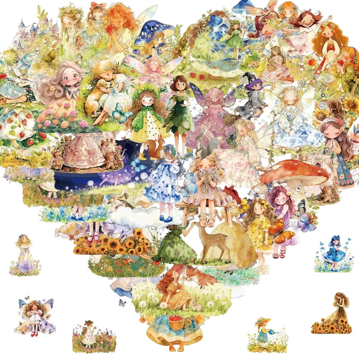 Fairy Stickers for Birthday Party Decorations - 50 Pcs Fairy Party Decorations, Fairy First Birthday Decorations, Great for Decorating Party Supplies, Goodie Bags, DIY Crafts, Invitations, Gifts