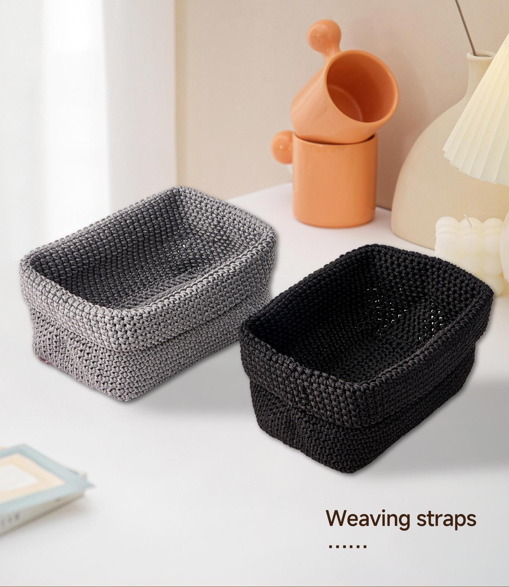 Bohemian wall hanging handmade storage basket, ice silk thread knitted fruit net bag