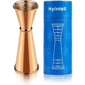 2oz 1oz Premium Japanese Jigger with 7 Measurements Inside for Bartender, 304 Stainless Steel Heavy-Duty Jigger, Bar Accessories for The Home Bar Set (Rose gold)