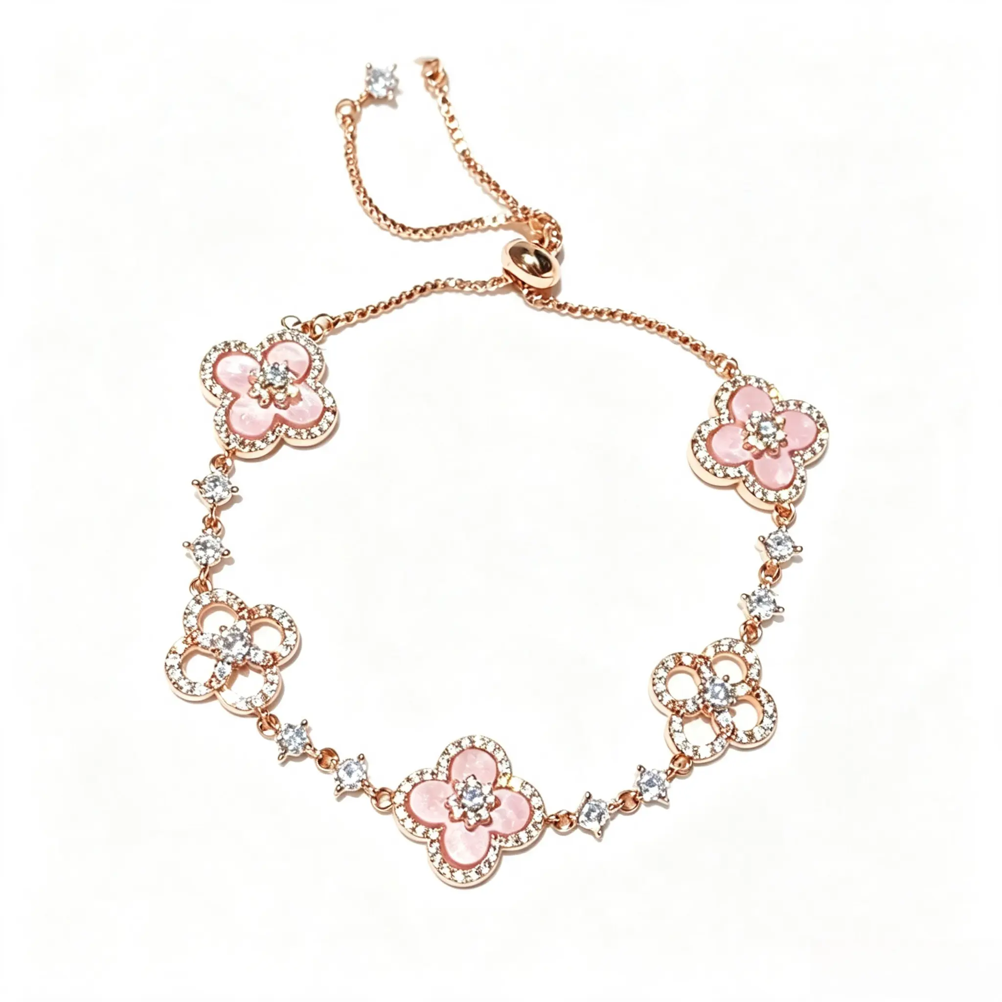 Four‑Leaf Clover Bracelet For Women, Hypoallergenic Waterproof Alloy Wrist Jewelry With Adjustable Fit, Multi‑color Choices For Daily Wear And Mother’s Day Gift Scenarios