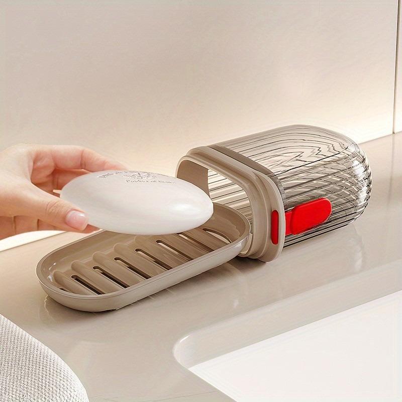 Travel Soap Dish Box, 1 Count Soap Bar Holder with Lid, Soap Bar Case, Soap Saver, Soap Storage Box for Home Bathroom & Travel, Bathroom Organization, Bathroom Supplies